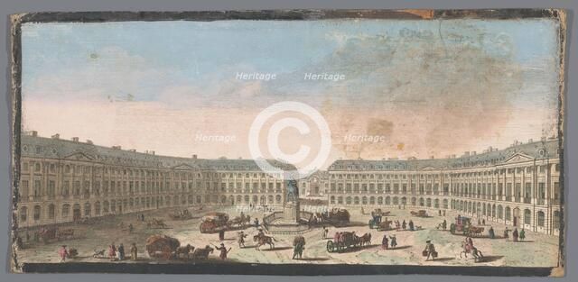 View of the Place Vendôme in Paris, 1700-1799. Creators: Anon, Jacques Rigaud.