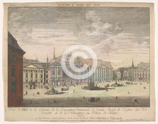View of the Platz Am Hof in Vienna, 1755-1779.  Creator: Johann Sigrist.