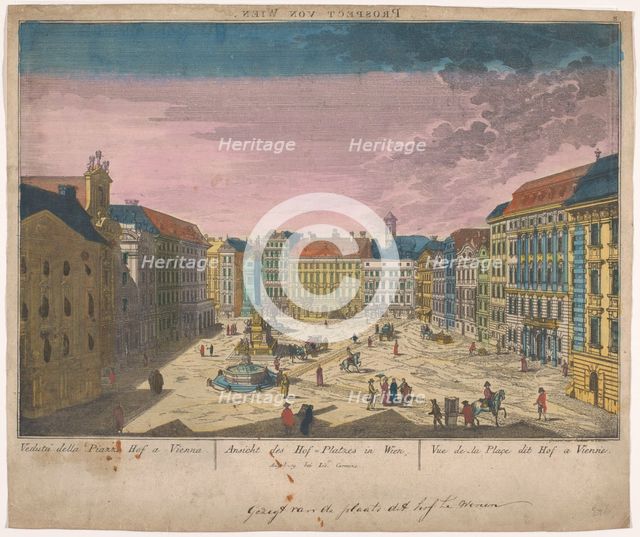 View of the Platz am Hof in Vienna, 1780-c.1830. Creators: Anon, Josef Carmine.