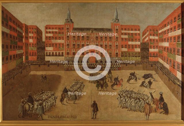 View of the Plaza Mayor of Madrid in a bullfight, 1675-1680.