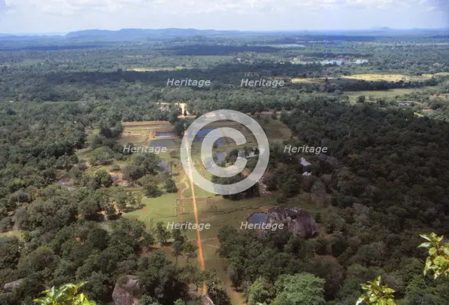  View of the Pleasure Gardens from the Summit of Sigiriya, Sri Lanka, 20th century. Artist: CM Dixon.