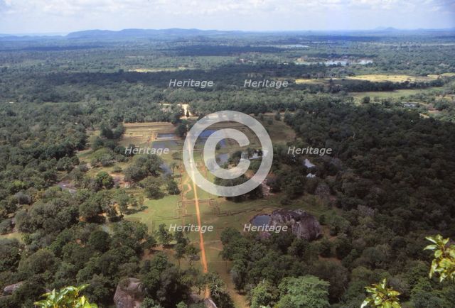  View of the Pleasure Gardens from the Summit of Sigiriya, Sri Lanka, 20th century. Artist: CM Dixon.