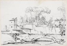 View of the Prato of the Villa Borghese, 1744/1750. Creator: Joseph-Marie Vien the Elder