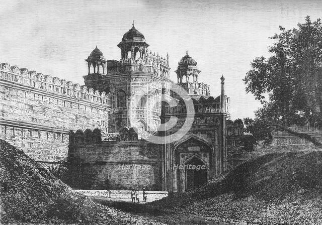 'View of the Principal Gate of the Palace of the Padishahs, Delhi', c1891. Creator: James Grant.