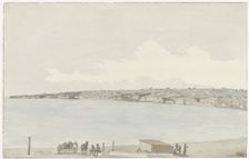 View of the promontory of Posillipo with ancient palace..., 1778. Creator: Louis Ducros