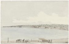 View of the promontory of Posillipo with ancient palace..., 1778. Creator: Louis Ducros