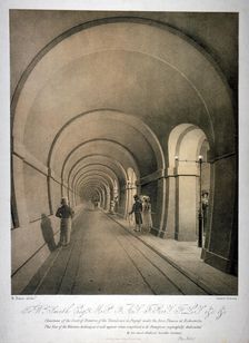 View of the (proposed) western archway of the Thames Tunnel, London, c1831. Artist: Anon