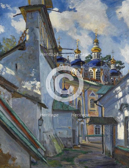 View of the Pskovo-Pechersky Monastery, 1928. Artist: Vinogradov, Sergei Arsenyevich (1869-1938)