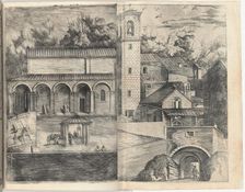 View of the Quadrant: the Main Door, the Square, the Church and the Loggia of the..., [plate D], 161 Creator: Jacopo Ligozzi