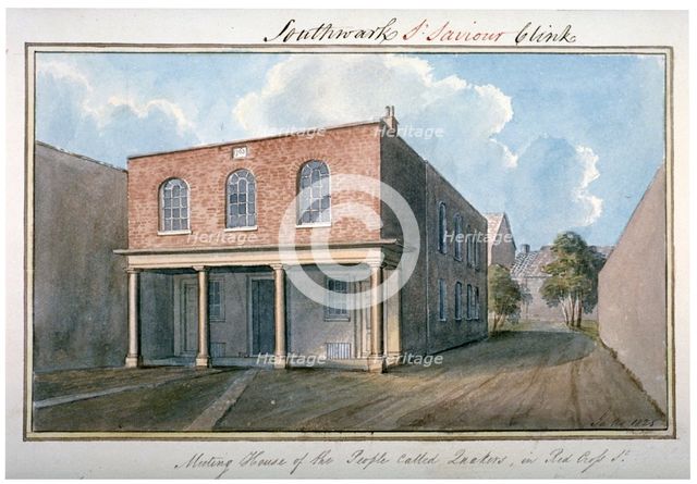 View of the Quaker's Meeting House on Redcross Street, Southwark, London, 1825. Artist: G Yates