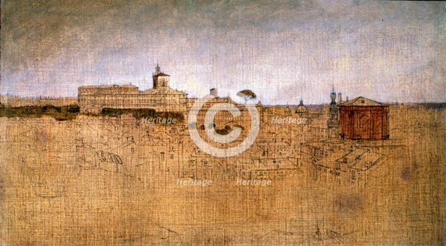 View of the Quirinal from the Pincian Gardens, 1841 or 1842. Creator: Thomas Cole.