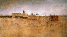 View of the Quirinal from the Pincian Gardens, 1841 or 1842. Creator: Thomas Cole