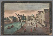 View of the Rotterdam gate and the Ketelpoort in Delft, 1742-1801. Creator: Anon