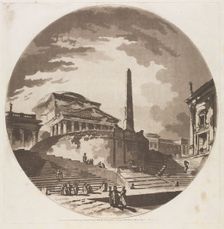 View of the Rotunda with Stairs on the Tiber, 1766. Creator: Jean-Claude-Richard de Saint-Non (French, 1727-1791)