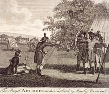 View of The Royal Archers in Finsbury Fields, c1750. Artist: Anon