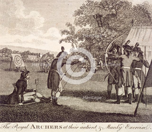 View of The Royal Archers in Finsbury Fields, c1750. Artist: Anon