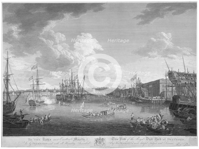 View of the Royal Dockyard, Deptford, London, 1793.                                                 Artist: W Woollett