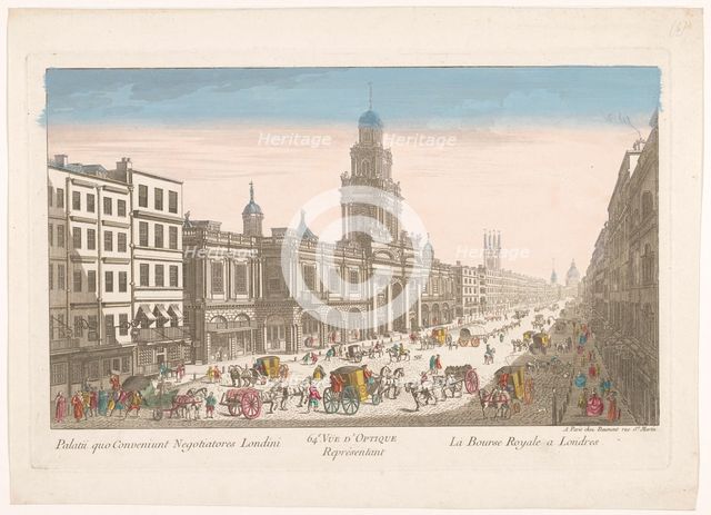View of the Royal Exchange in London, 1745-1775. Creator: Anon.