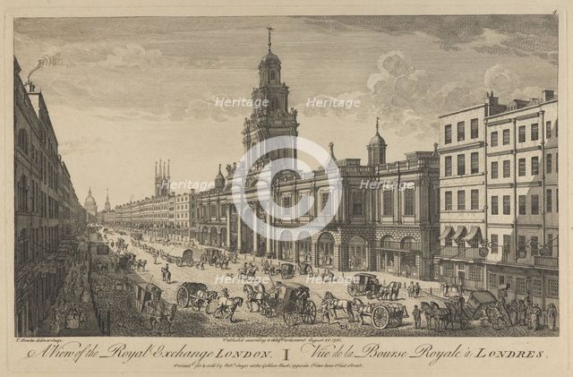 View of the Royal Exchange London, 1751. Artist: Bowles, Thomas (1695-1767)
