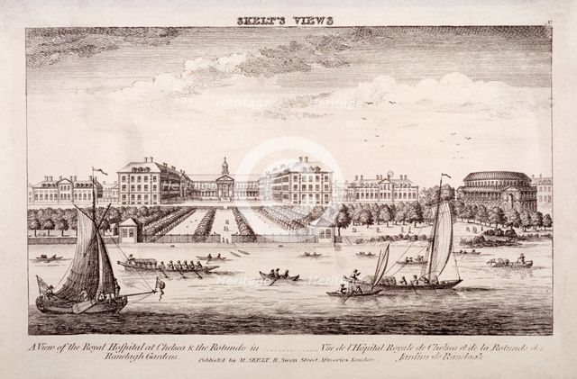 View of the Royal Hospital, Chelsea, London, 1751. Artist: Anon