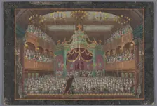 View of the royal lodge of the Schouwburg in Amsterdam with a performance for Willem V, 1768-1799 Creator: Anon