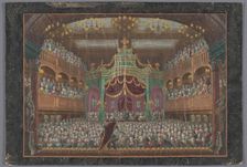 View of the royal lodge of the Schouwburg in Amsterdam with a performance for Willem V, 1768-1799 Creator: Anon