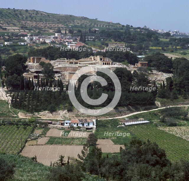 View of the Royal Minoan palace of Knossos, c.1700-1300 BC. Artist: Unknown