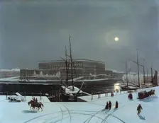 View of the Royal Palace of Stockholm. Winter, mid 19th century. Creator: Karl Stefan Bennet