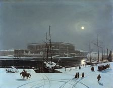 View of the Royal Palace of Stockholm. Winter, mid 19th century. Creator: Karl Stefan Bennet