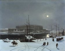 View of the Royal Palace of Stockholm. Winter, mid 19th century. Creator: Karl Stefan Bennet