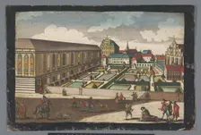 View of the Royal Palace and monastery of the Friars Minor Capuchins in Wroclaw, 1742-1801. Creator: Anon