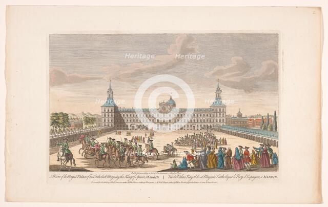 View of the Royal Palace in Madrid, 1752. Creator: Unknown.