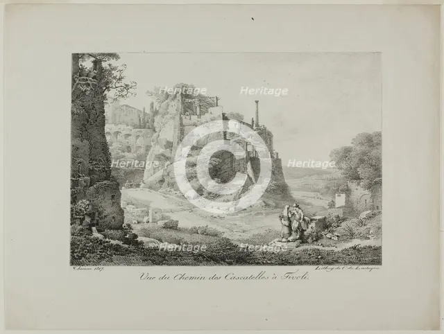 View of the Road from Cascatelles to Tivoli, 1817. Creator: Claude Thiénon.
