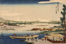 View of the Rokugo River Crossing at the Kawasaki Station. From the series Tokaido Road