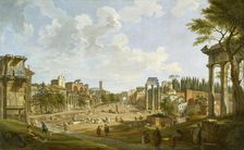 View of the Roman Forum, 1747. Creator: Giovanni Paolo Panini