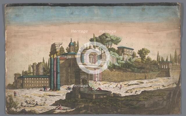 View of the Roman Forum in Rome, 1700-1799. Creator: Anon.