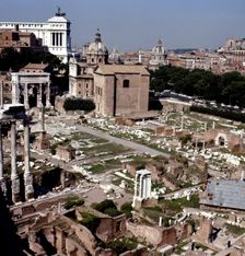 View of the Roman Forum in Rome