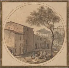 View of the Roman Forum with the Temple of Saturn in the Background, n.d.. Creator: Victor Jean Nicolle
