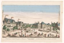 View of the Rossmarkt in Frankfurt am Main, 1745-1775. Creator: Anon