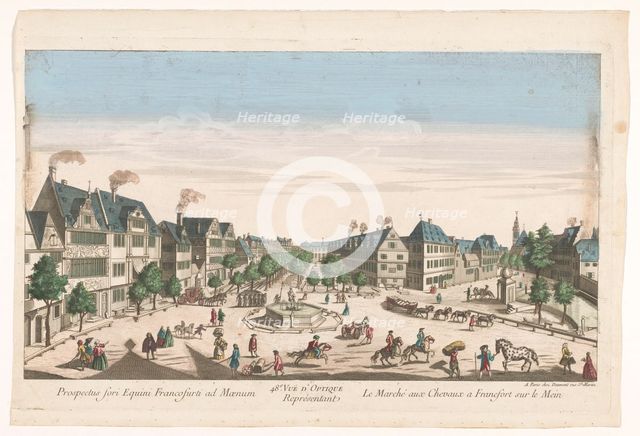 View of the Rossmarkt in Frankfurt am Main, 1745-1775. Creator: Anon.