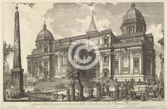 View of the rear entrance of the Basilica of S. Maria Maggiore, from Veduta di Roma (R..., ca. 1742. Creator: Giovanni Battista Piranesi.