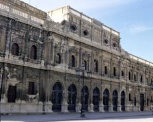 View of the rear façade of the City Hall of Seville, project by Diego de Riaño