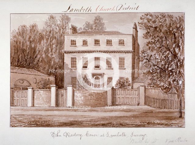 View of the rectory house of St Mary at Lambeth, London, 1828.         Artist: John Chessell Buckler