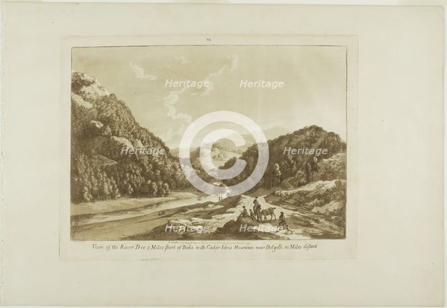 View of the River Dee 3 Miles Short of Bala, with Cadar-Idris Mountain near Dolgelli..., 1776. Creator: Paul Sandby.