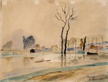View of the river Marne, 1922. Creator: Yrjö Aleksander Ollila