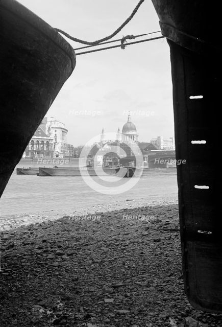 View of the River Thames and the City of London, c1945-c1965. Artist: SW Rawlings
