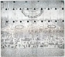 View of the River Thames during the 1683-1684 frost fair, London, 1716. Artist: Anon