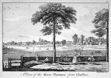 View of the River Thames from Chelsea, London, 1750. Artist: Charles White