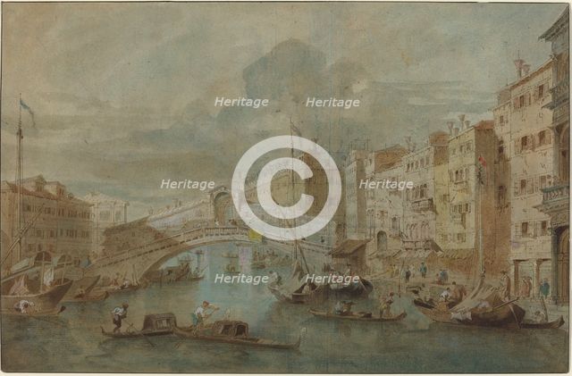 View of the Rialto Bridge, Venice. Creator: Francesco Guardi.