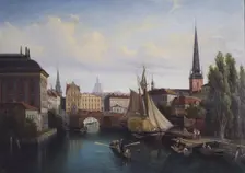 View of the Riddarholmskanalen, Stockholm, 1835, 1880. Creator: Gustav Wilhelm Palm